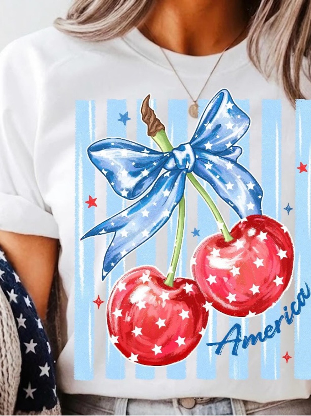 Patriotic Cherry Custom Graphic Tee